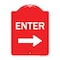 Signmission Parking Lot Sign Enter Sign Right Arrow, Red & White Aluminum Sign, 18" x 24", RW-1824-23426 A-DES-RW-1824-23426 - alternate 1